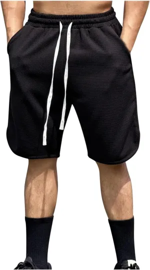 Alalaso Big and Tall Shorts for Men Cotton Shorts for Men Mens Drawstring Shorts Sport Cargo Shorts Drawstring Belted
