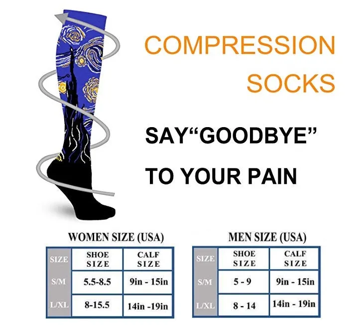 Famous Art Paintings Compression Socks(6 Pairs)