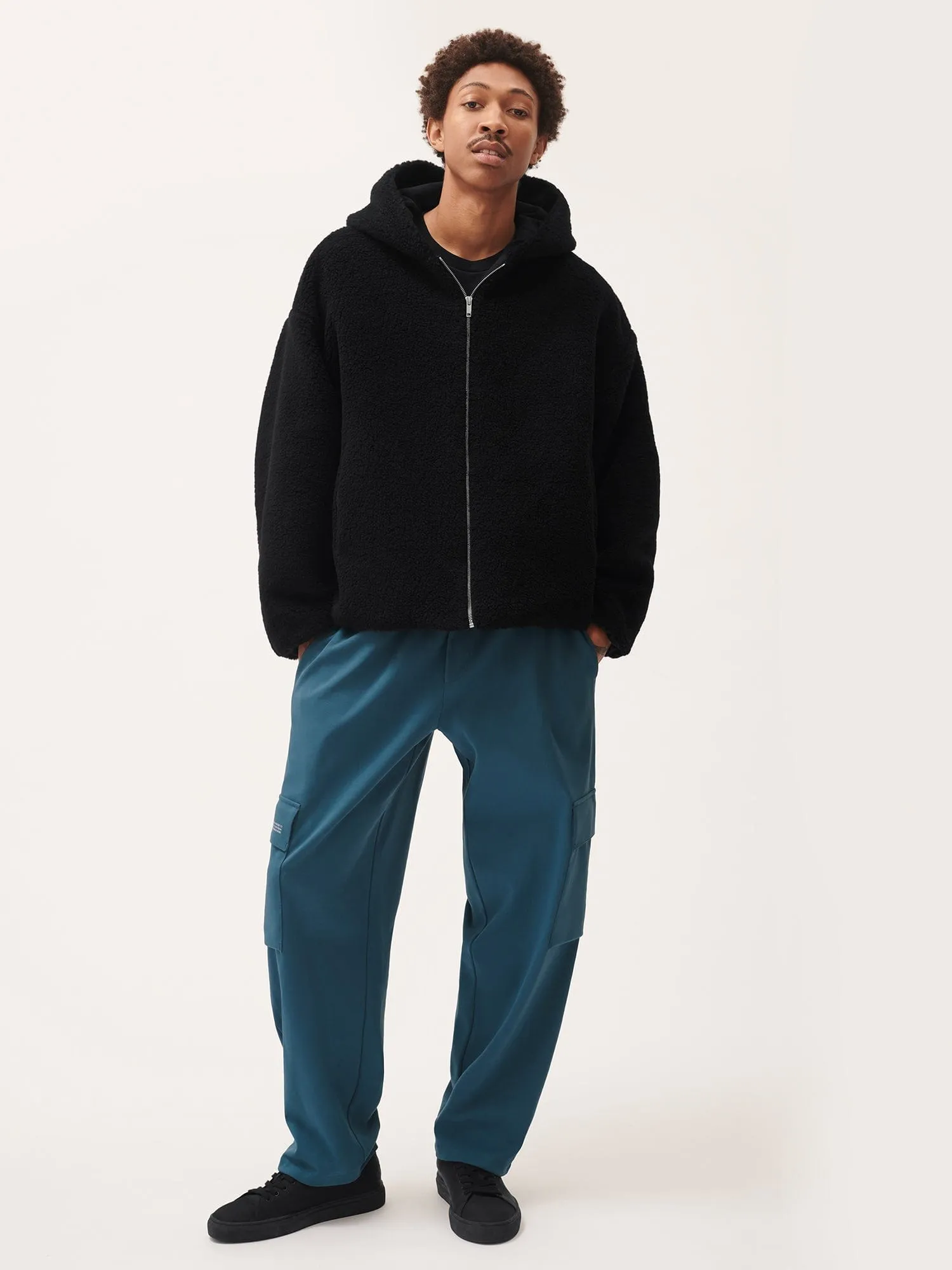 Mens Double Jersey Cargo Track Pantsstorm blue