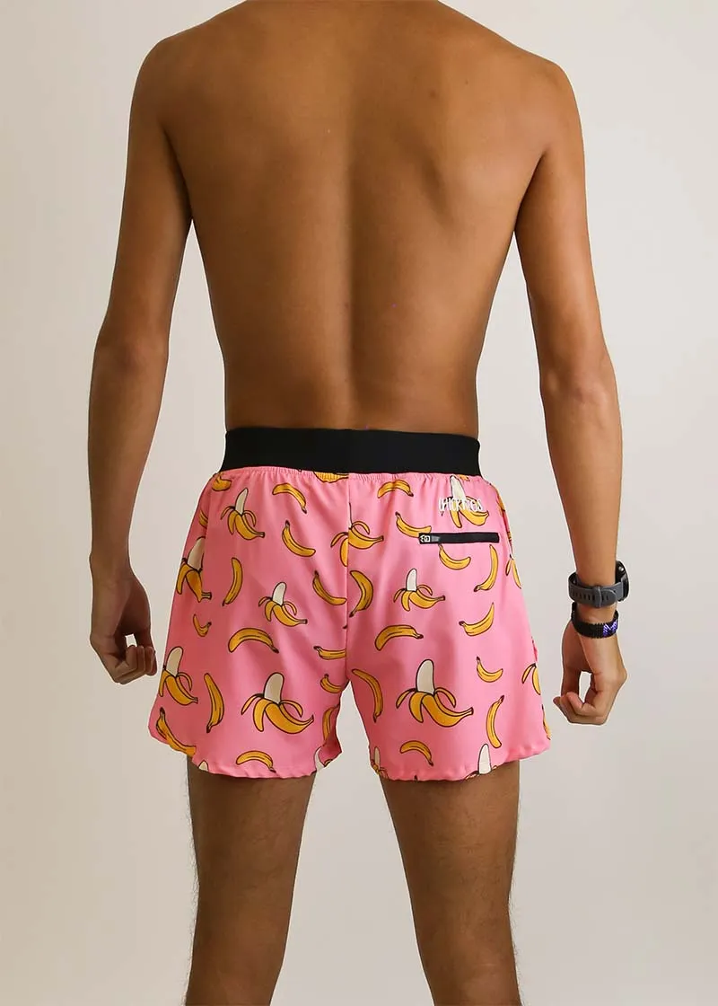 Men's Pink Bananas 4" Half Split Shorts