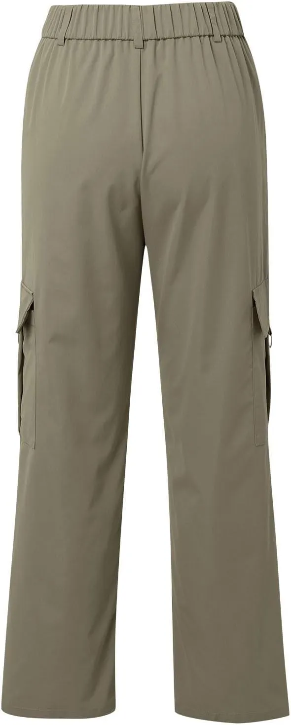Women's Cargo Jogger Camo Pants with Pockets High Waist Slim Casual Tapered Camouflage Combat Hiking Pants