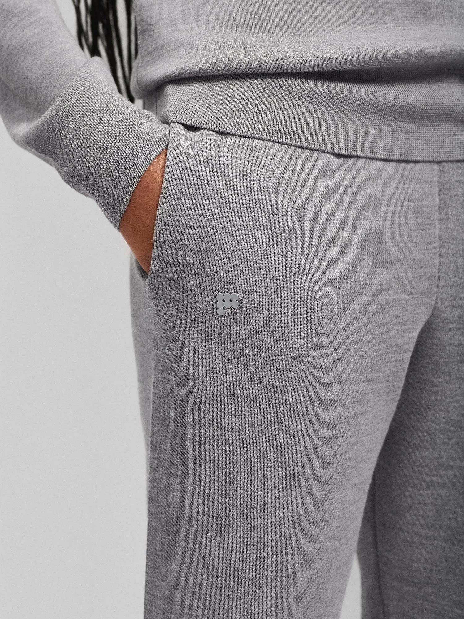 Womens DNA Regenerative Merino Wool Track Pantsgrey marl