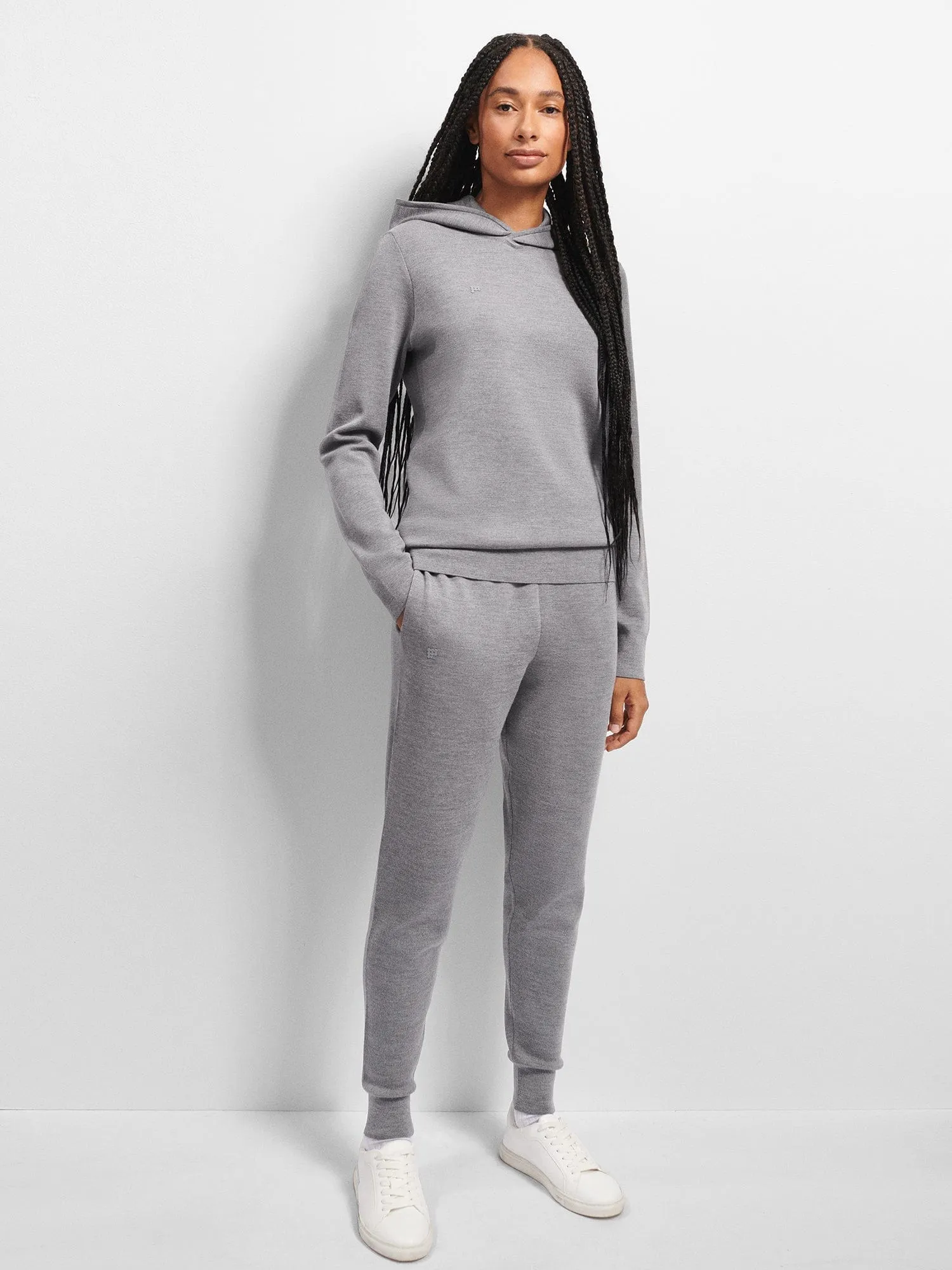 Womens DNA Regenerative Merino Wool Track Pantsgrey marl
