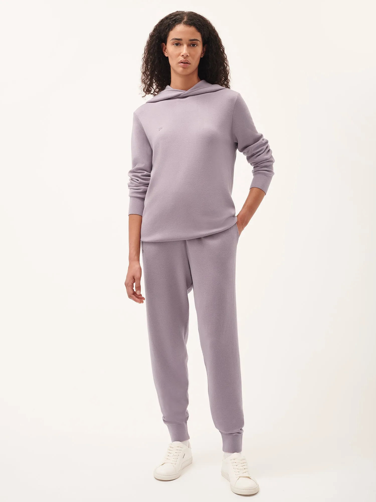 Womens DNA Regenerative Merino Wool Track Pantsraisin purple