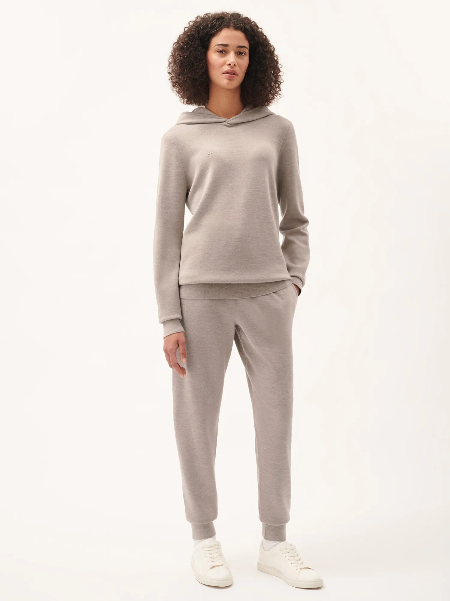 Womens DNA Regenerative Merino Wool Track Pantsstone marl