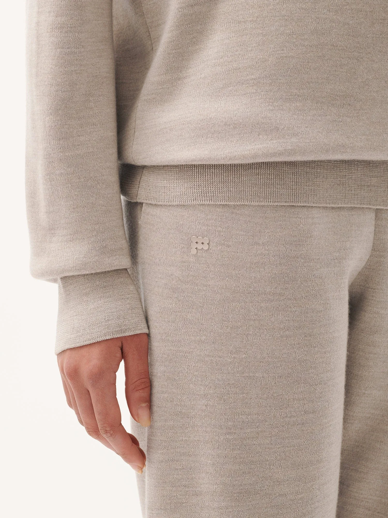 Womens DNA Regenerative Merino Wool Track Pantsstone marl